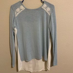 Mint and white blouse